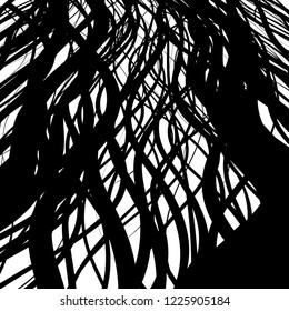 Stripes with different widths intertwined, crossing each other, creating mysterious,  energetic 3D feel pattern on in gray scale