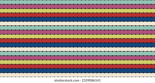 Stripes and dots. Colored stripes, stylish and simple bright pattern. Design for textile, fabric, clothing, curtain, rug, batik, ornament, background, wrapping.