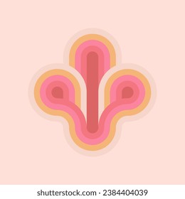 Stripes element. Geometric retro disco style scroll elements for your project. Abstract futuristic geometric shape.