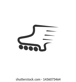 stripes fast inline skate line logo vector