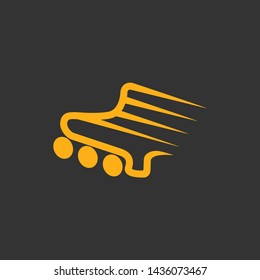 stripes fast inline skate line logo vector
