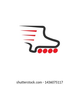 stripes fast inline skate line logo vector