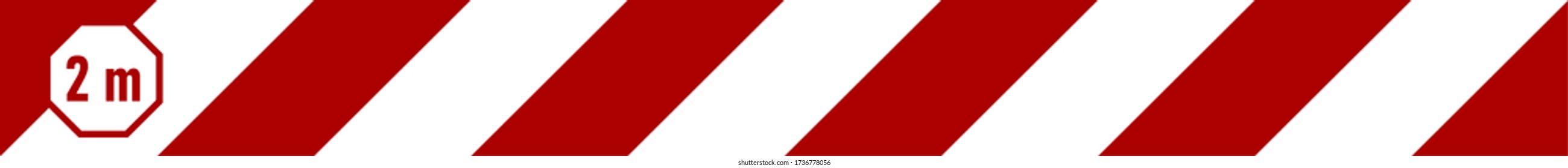 Stripes Floor Marking Security Sticker Tape 2 m or 2 Metres Icon with an Aspect Ratio of 10:1. Vector Image.