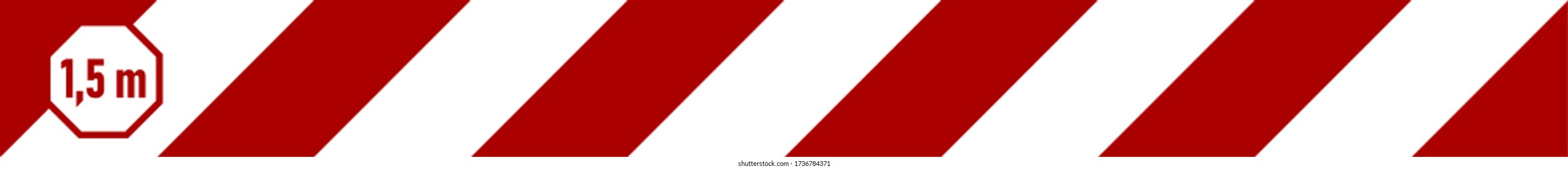 Stripes Floor Marking Security Sticker Tape 1,5 m or 1,5 Metres Icon with an Aspect Ratio of 10:1. Vector Image.
