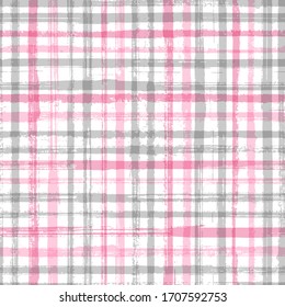 Stripes geometric textile seamless vector pattern. Rough texture lines pattern. Geometric casual print design for textile with stripes. Ethnic abstract design. Ink paint lines textured background.