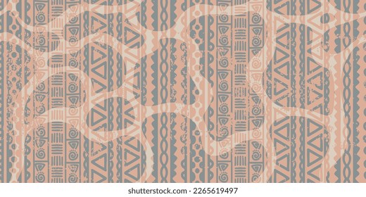 Stripes hand drawn tribal pattern. Background ethnic drawing. Vector illustration for fashion textile print.