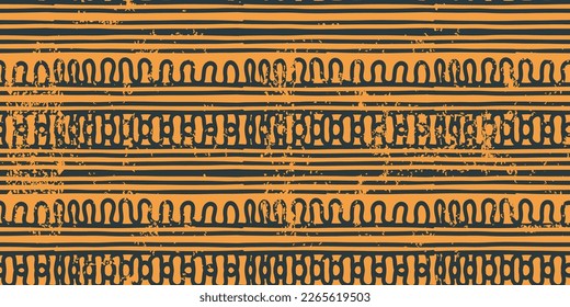 Stripes hand drawn tribal pattern. Background ethnic drawing. Vector illustration for fashion textile print.