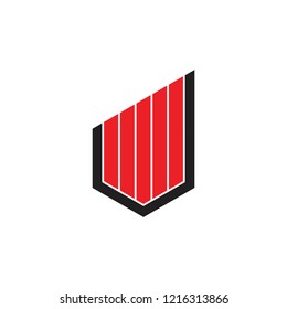 stripes hexagonal bar chart symbol vector