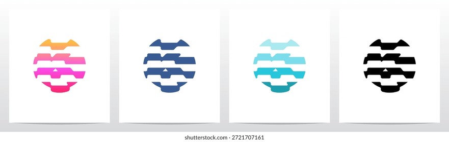 Rayas Líneas de contorno Horizontales Letra Diseño de logotipo inicial K