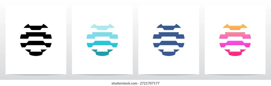 Rayas Líneas de contorno Horizontales Letra Logotipo inicial Diseño X