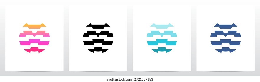Stripes Horizontal Contour Lines Letter Initial Logo Design Y