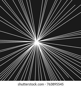 Stripes Image with Light Beams and Rays, Radial Lines Background of Sun Rays or Star Burst Design Element, Fashion Explosion Graphic Art  