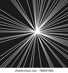 Stripes Image with Light Beams and Rays, Radial Lines Background of Sun Rays or Star Burst Design Element, Fashion Explosion Graphic Art  