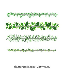 stripes of leaves for frames and text division