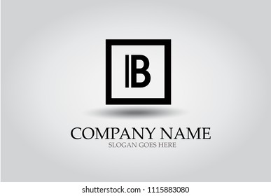 Stripes Letter B Icon Design Element Template