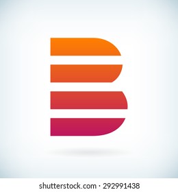 stripes letter B icon design element template. isolated.