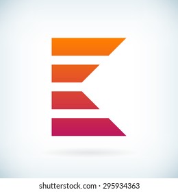 stripes letter K icon design element template. isolated.