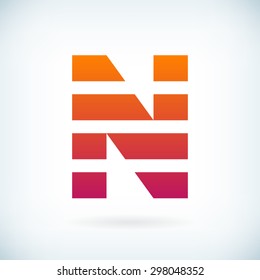 stripes letter N icon design element template. isolated.