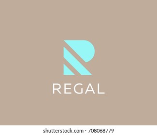 Stripes letter R vector logotype.  Creative abc logo icon design.