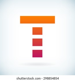 stripes letter T icon design element template. isolated.