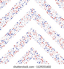 Stripes of Liberty Symbolic Stars Confetti. USA Cover Pattern Design. Independence Day Texture. Packaging, Ad Print Design Background.