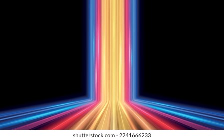 Stripes of light, high speed lines, wireless data transmission. Concept internet network and connections.