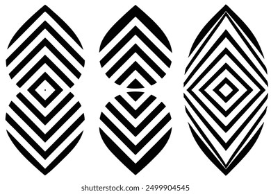 Stripes line art abstract geometric illustration with stylish patterns