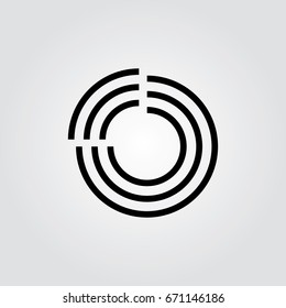 stripes line in circle design logo vector