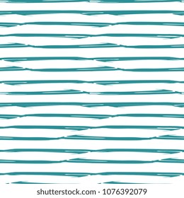 Stripes line hand drawn blue color. Vintage trendy seamless pattern background.