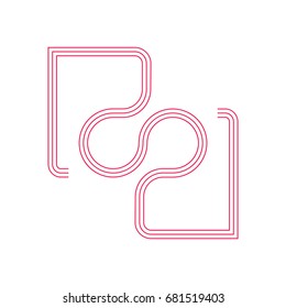 stripes lines abstract shape negative design logo vector