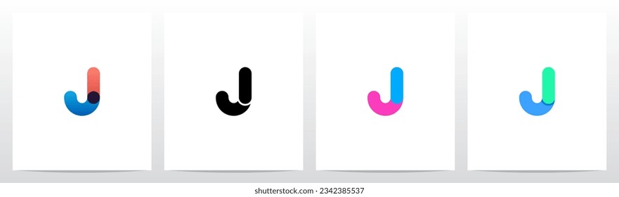 Stripes Lines Overlay Transparent Drop Shadow Letter Logo Design J