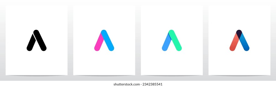 Stripes Lines Overlay Transparent Drop Shadow Letter Logo Design A