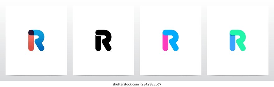 Líneas de rayas Superponer el diseño del logotipo de la carta de sombra transparente R