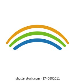 stripes logo in bright colors, rainbow