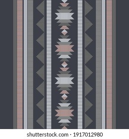 Stripes. Mexican plaid. Seamless pattern. Design with manual hatching. Textile. Ethnic boho ornament. Vector illustration for web design or print.