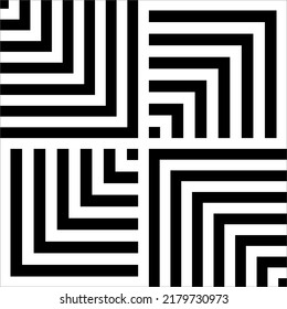 Stripes Motifs Pattern in Black White. Decoration for Interior, Exterior, Carpet, Textile, Garment, Cloth, Silk, Tile, Plastic, Paper, Wrapping, Wallpaper, Pillow, sofa, Background, Ect. Vector 
