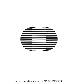 stripes motion silhouette round object logo vector