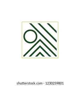 stripes mountain sun and sky stripes logo vector