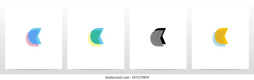 Stripes On The Foreground Letter Logo Design C