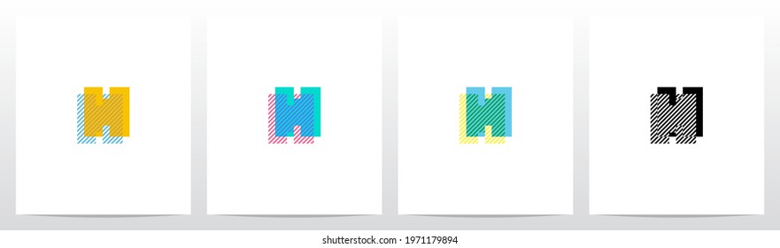 Stripes On The Foreground Letter Logo Design H