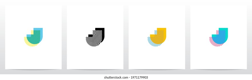 Stripes On The Foreground Letter Logo Design J