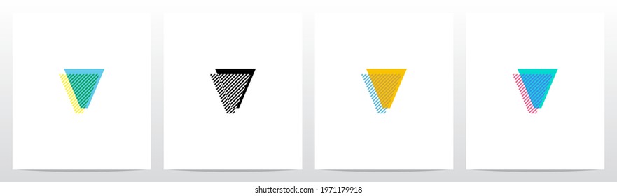 Stripes On The Foreground Letter Logo Design V