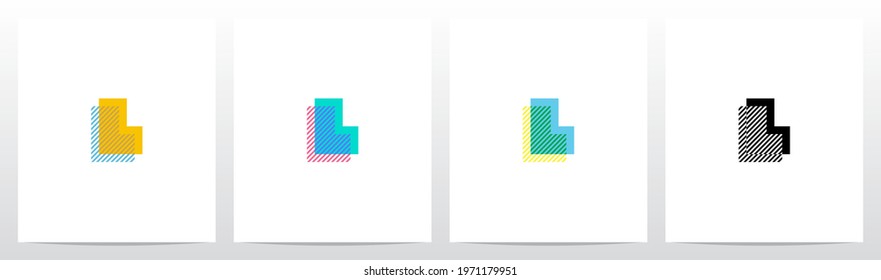 Stripes On The Foreground Letter Logo Design L