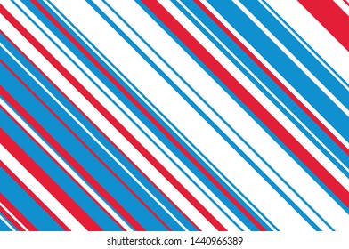 Stripes on white background. Blue and red Striped diagonal pattern for printing on fabric, paper, wrapping, scrapbooking, websites Background with slanted lines Vector illustration