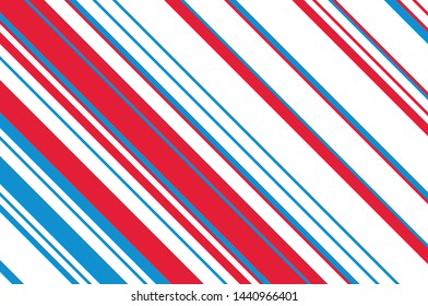 Stripes on white background. Blue and red Striped diagonal pattern for printing on fabric, paper, wrapping, scrapbooking, websites Background with slanted lines Vector illustration