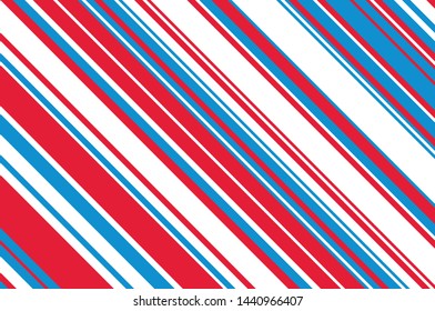 Stripes on white background. Blue and red Striped diagonal pattern for printing on fabric, paper, wrapping, scrapbooking, websites Background with slanted lines Vector illustration
