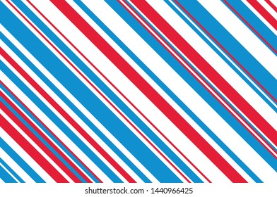 Stripes on white background. Blue and red Striped diagonal pattern for printing on fabric, paper, wrapping, scrapbooking, websites Background with slanted lines Vector illustration