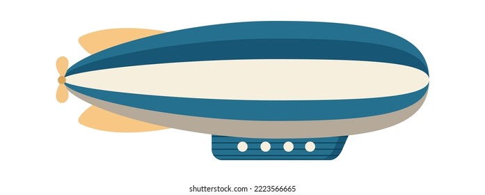 Stripes pattern airship. Vector illustration