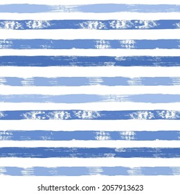 Stripes pattern, blue striped seamless vector background, brush strokes, pastel stripes, watercolor lines