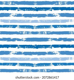 Stripes pattern, blue striped seamless vector background, navy brush strokes. sea stripes, watercolor lines